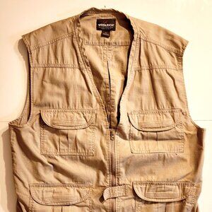 Woolrich Elite Series Tactical Vest Men's Size L Khaki Rip Stop Fishing Hunting